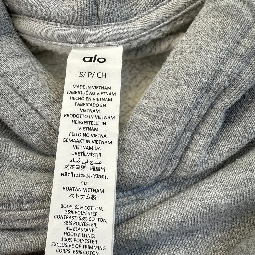 Alo Yoga Make Waves Hoodie Small Womens / XS Mens Athletic Heather Grey Tonal - Picture 5 of 16